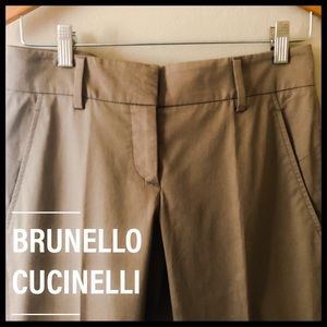 Khaki Brunello Cucinelli Pants, Size 4